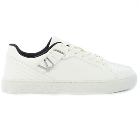 versace jeans cupsole linea cassetta coated trainer white|versace couture jeans.